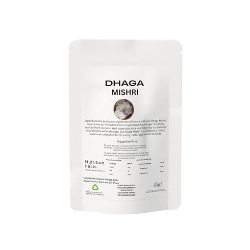 Generic 100% (400g) Organic Herb Dhaga Mishri | Natural Rock Sugar Crystals on Thread | Ayurvedic Sweetener |