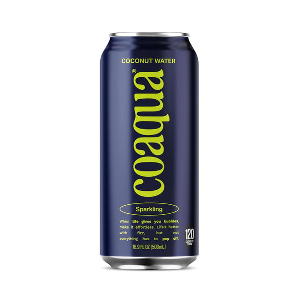 Coaqua Sparkling Coconut Water, 12 Pack, Natural Electrolytes for Hydration, Refreshing Sparkling