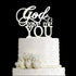 God Gave Me You Wedding Cake Topper for Wedding/Engagement/Marriage Party Decorations, Mirror Silvery Acrylic