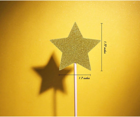 Gold Star Cake Cupcake Decorations | Toppers Picks Supplies, Appetizer Picks, 30 Count