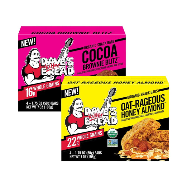 Dave's Killer Bread Organic Snack Bars, Variety Pack (1 Cocoa Brownie Blitz,