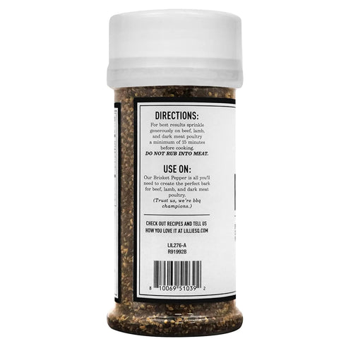 Lillie’s Q Brisket Pepper BBQ Rub, 3.6 oz (2-Pack) | Traditional Texas-Style Barbeque Rub for Brisket, Beef, & Lamb