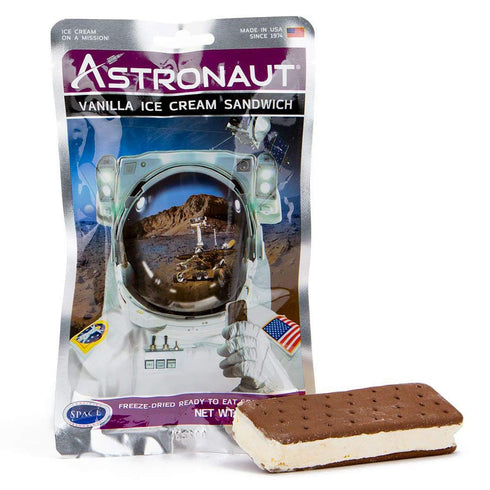 1 Count Astronaut Foods Freeze-Dried Ice Cream Sandwich, NASA Space Dessert, Vanilla
