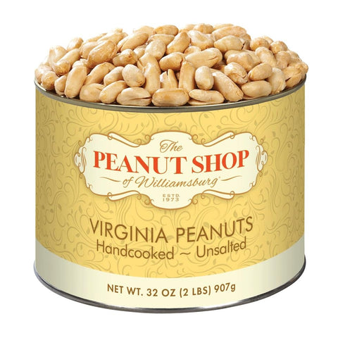 The Peanut Shop of Williamsburg Unsalted Virginia Peanuts, Non-Gmo Handcooked Salt-Free Williamsburg