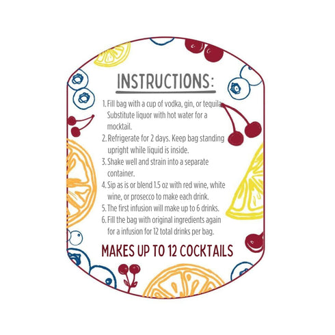 Pack Pack 12 McKinnons Dry Craft Cocktails Sangria Polybag | Dehydrated Fruits | DIY Mixology | Infusion Kit | Each