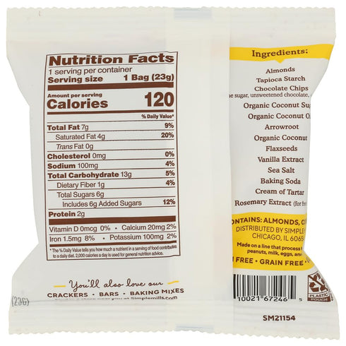 Pack, 0.8 OZ SIMPLE MILLS Mini Chocolate Chip Cookie Snack