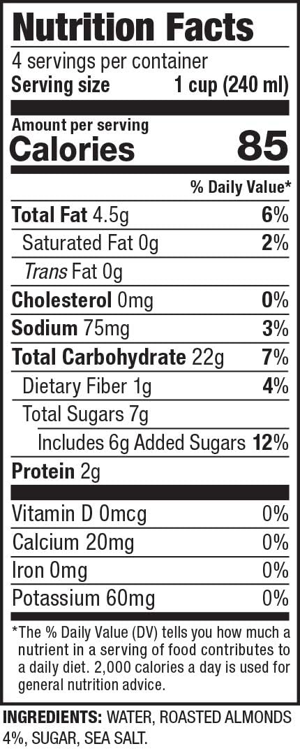 33.8oz (4 Pack), Gefen Sweetened Almond Milk No Binders or Preservatives, Gluten Free, Vegan, Dairy Free, Soy Free, Non
