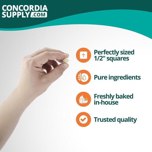 Communion 1/2" Communion (500 Count) Concordia Supply Unleavened Bread Altar Bread, Freshly Baked, Resealable