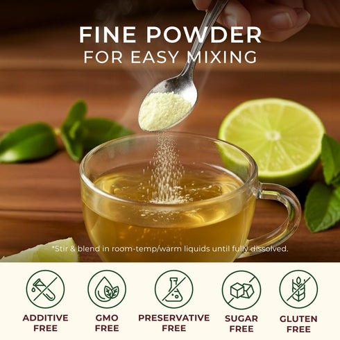 1.1 lb (17.64 oz) Gya Tea Co Lime Powder - Rich in Vitamin C, Raw Lime Juice Powder - Water Flavor Enhancer for Drinks