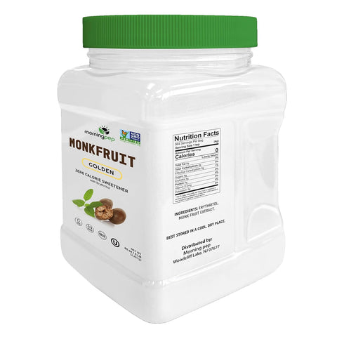 5 lb, 1:1 5 lb Morning Pep Monk Fruit Sweetener, golden Sugar Substitute, Keto Friendly, Sugar Replacement, Zero