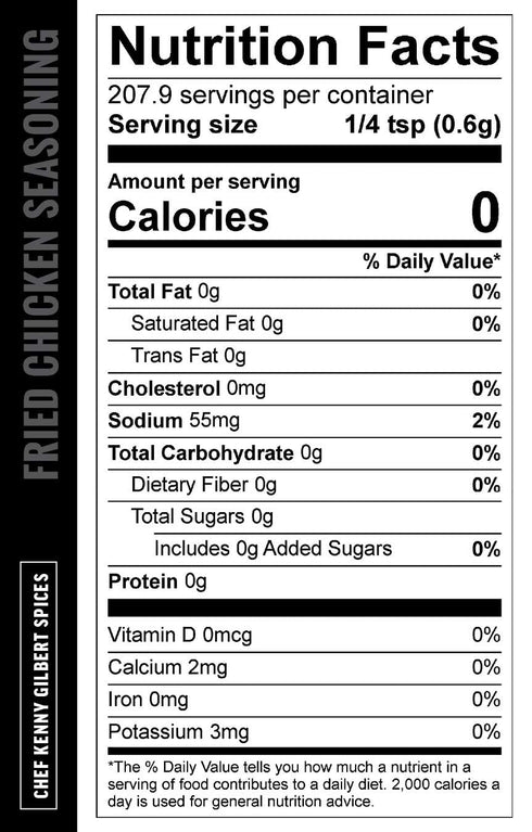 Gilbert's 2020, 4.4 oz Chef Kenny Fried Chicken Seasoning, No GMO, Gluten Free, Low Sodium Featured on Oprah's Favorite