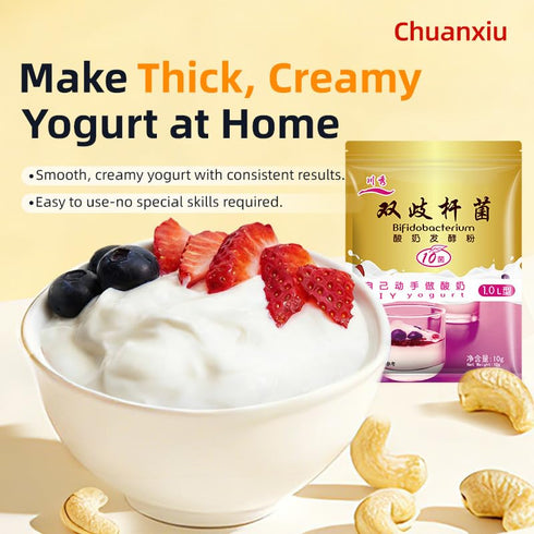 Chuanxiu 10 Yogurt Starter Culture with Types of Danish Probiotic Strains, Plain Yogurt Powder, High Activity