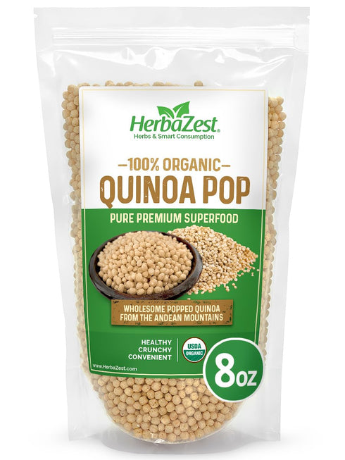 HerbaZest Quinoa Pop Organic Wholesome & Convenient Vegan, Gluten Free & USDA