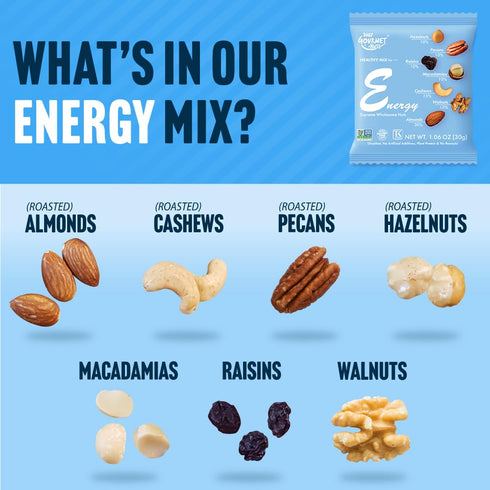 Packs/Premium Packs/Office 48 Packs Daily Gourmet Nuts - Energy Mix/Healthy Trail mix Individual Nuts & Dry