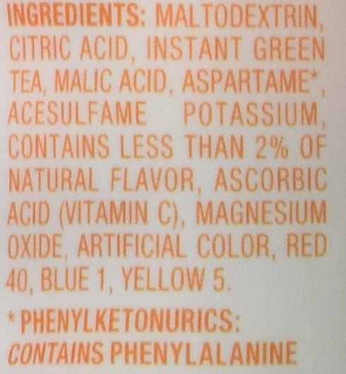 (30 Packets, 6 5) Crystal Light Natural Green Tea Peach Mango Drink Mix Pitcher Canisters