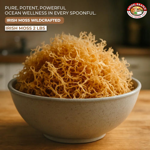 2 Lbs Angel Brand Irish Sea Moss Pouch - Nutrient-Rich Sea Vegetable Harvested from Clean Ocean Waters - Irish Sea Moss