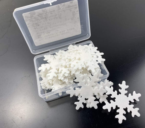 48pcs Edible Christmas Snowflakes, White Cupcake Cake Toppers for Christmas Winter Theme Party