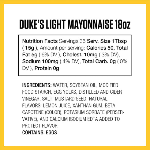 18 (Pack 3) Dukes Light Mayonnaise Squeeze Bottle - Smooth & Creamy, Ounce