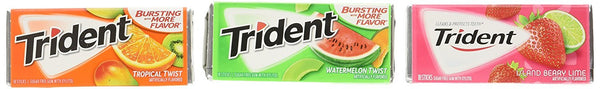 Trident Fruit Variety Pack Sugar Free Gum, 14 Count, Pack of 20