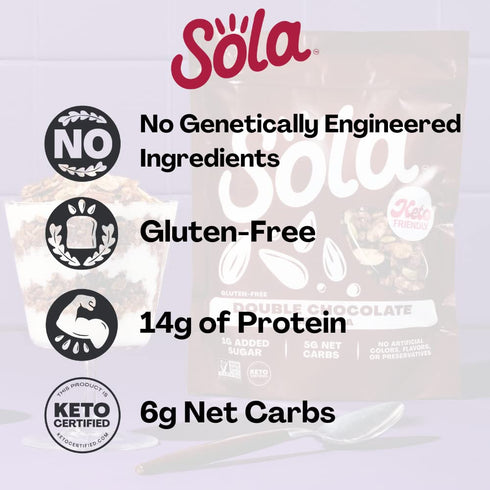 11 SOLA Double Chocolate Granola, Ounce