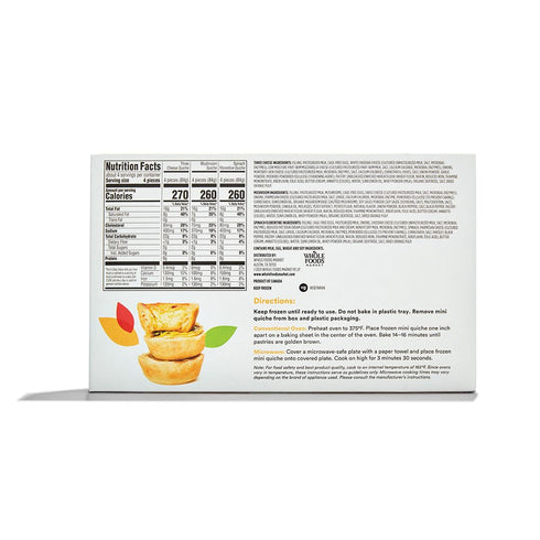 11.1 oz, (Frozen) Whole Foods Market, Mini Quiche Assortment