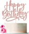 Glitter Happy Birthday Cake Topper, Rose Gold Anniversary Celebration Party Decoration Supplies for Birthday Cake