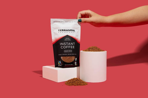 3.5 oz Terrasoul Superfoods Organic Freeze-Dried Instant Coffee, - Fairtrade | Arabica Beans | Fresh Taste | Medium