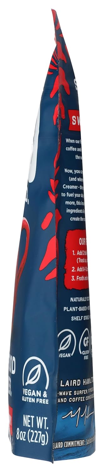 8 oz. Pack 1 Laird Superfood Non-Dairy Superfood Creamer - Coconut Powder Coffee Creamer - Sweet & Creamy - Gluten