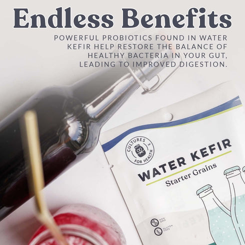 Cultures For Health Water Kefir Starter Kit | Easy To Maintain Kefir Starter Culture | Bulgaros De Leche Vivos |