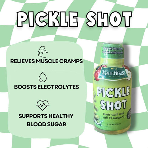 2 (Pack 6) White House Pickle Shots, With Real Dill and Turmeric, Juice Hydrates and Helps Stop Muscle Cramps, On the