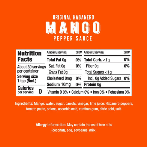 Melinda’s Mango Habanero Hot Sauce - Sweet & Mild, Made with Fresh Ingredients, 5oz, 4 Pack