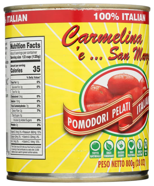 Carmelina 28-Ounce (Pack 6) Italian Whole Peeled Tomatoes in Puree