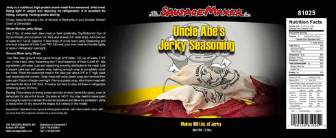 5 lb #1, 1 lb The Sausage Maker - Uncle Abe's Jerky Seasoning Kit, w/InstaCure