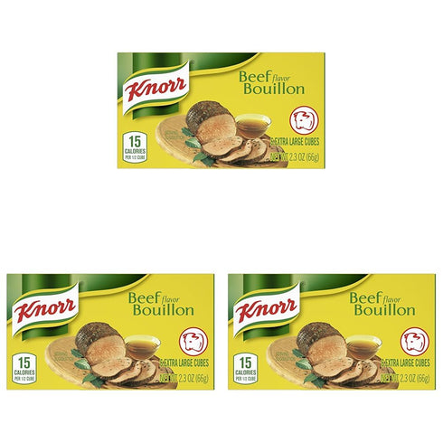 Knorr Cube Bouillon, Beef cubes, 2.3 oz, 6 Count (Pack of 3)