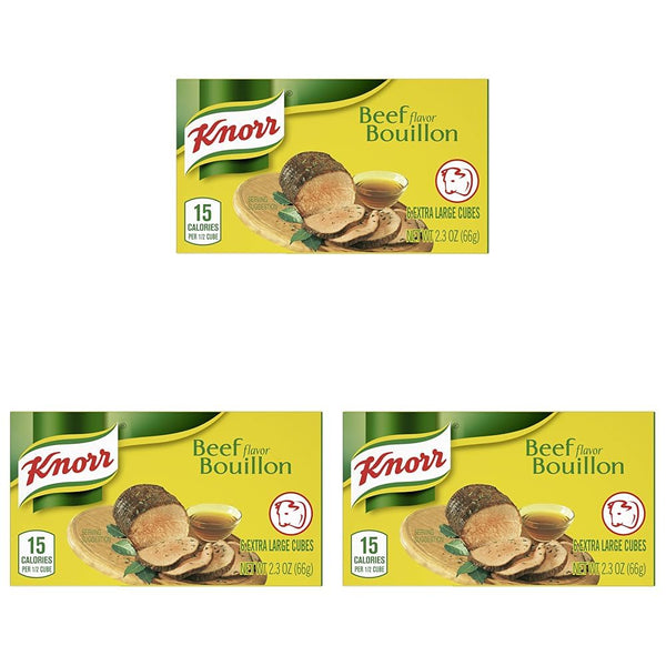 Knorr Cube Bouillon, Beef cubes, 2.3 oz, 6 Count (Pack of 3)