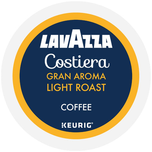 60-Count (6 Packs 10) Lavazza Costiera Gran Aroma, Single-Serve Keurig K-Cup Pods, Light Roast Coffee, Box