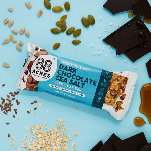 88 6 Count, Acres Granola Bars, Dark Chocolate Sea Salt, School Safe, Allergen Free Seed & Oat Snack Bar, Gluten & Nut
