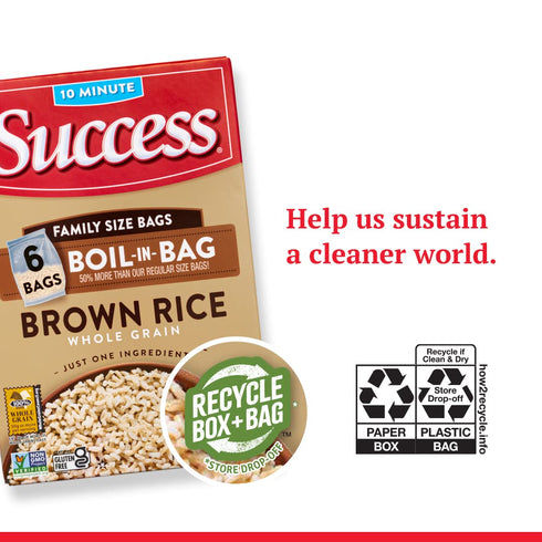 32-Ounce (Pack 3) Success Boil-in-Bag, Brown Rice, Quick and Easy Rice Meals, Box