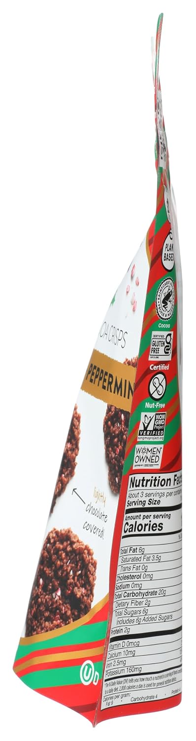 3 Undercover Chocolate Co, Dark Chocolate Peppermint Quinoa Crisps, Ounce