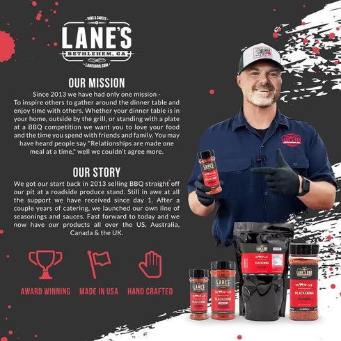 2 Lbs Lane's Blackened Seasoning Spice, All-Natural Blackened Fish Seasoning for Pork, Beef & Seafood, Cajun Blackening