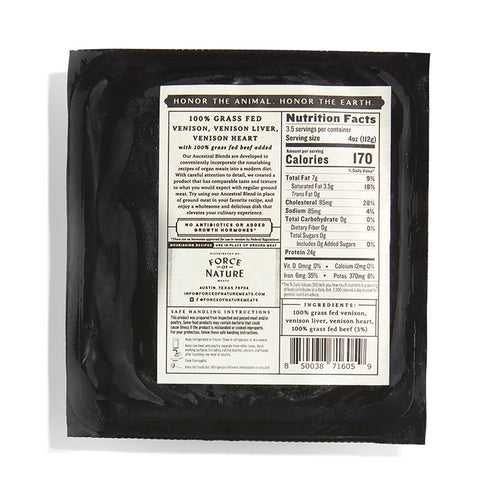 14 OZ Force of Nature Meats Ground Venison, Liver, Heart
