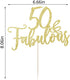 Golden 50 & Fabulous Cake Topper, 50th Birthday Party Decorations, 50 Birthday Cake Topper
