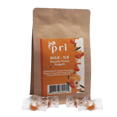 P.R.I Manuka Honey Nuggets 1 lb Bulk Bag, Natural Honey Hard Candy,