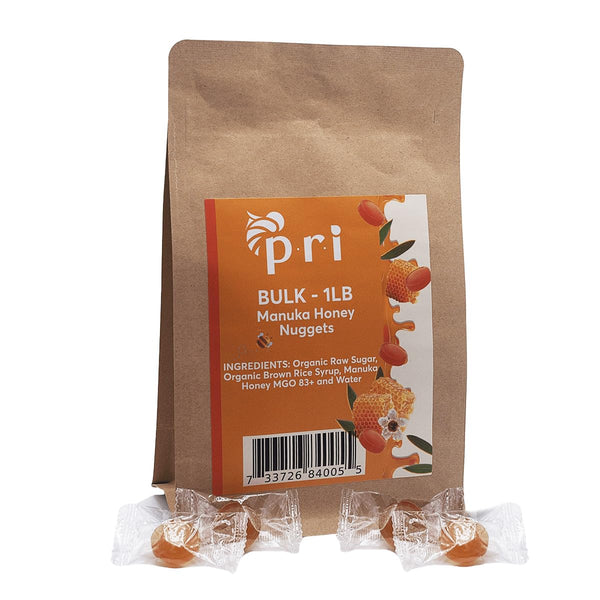 P.R.I Manuka Honey Nuggets 1 lb Bulk Bag, Natural Honey Hard Candy,