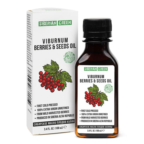 100% 100 ml 3.4 oz Siberian Viburnum Seeds and Berries Oil | Natural Extra Virgin Cold Pressed / fl | Premium Healthy