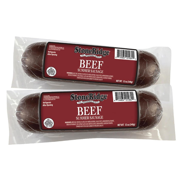 StoneRidge Old Fashioned Summer Sausage, Beef, 12 oz, 2 Pack