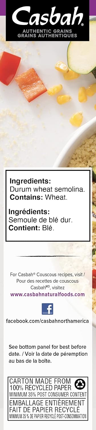12 oz. (Pack 6), Casbah Original Couscous of Perfect to Make Easy and Flavorful Side Dishes, Vegan and Vegetarian