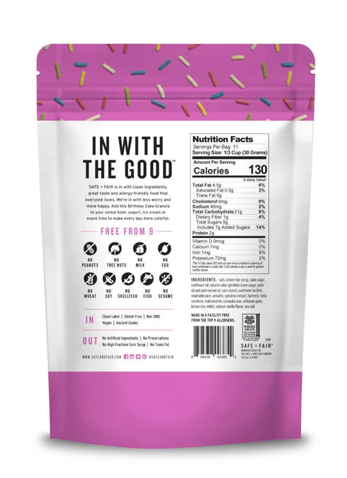 24 Safe and Fair Birthday Cake Granola, Ounce