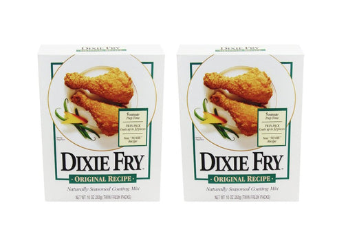 Dixie Fry Original Recipe Naturally Seasoned Coating Mix, Pack of 2 Boxes, 10 Oz Each