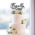 Finally Mr Mrs Love Heart Black Acrylic Cake Topper for Wedding Engagement Party Decoration - 5.9'' x 6.1''
